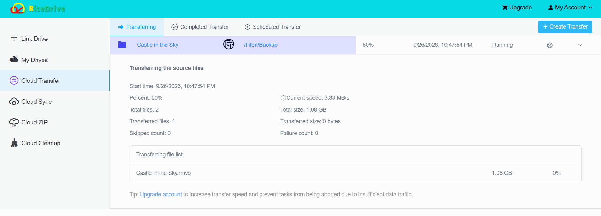 Transfer onedrive to filen