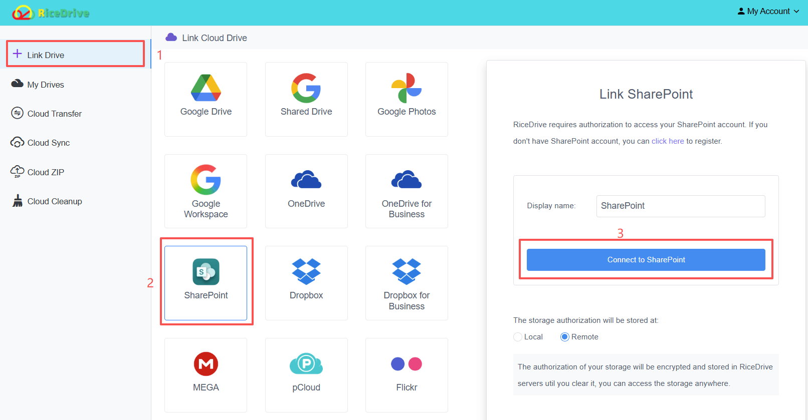 Connecting SharePoint Online to RiceDrive