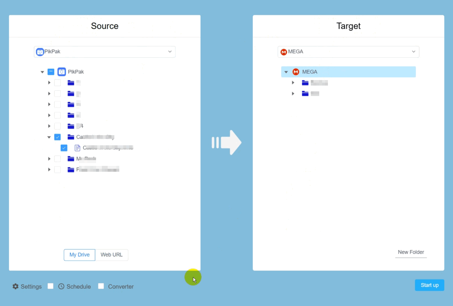 config source and target
