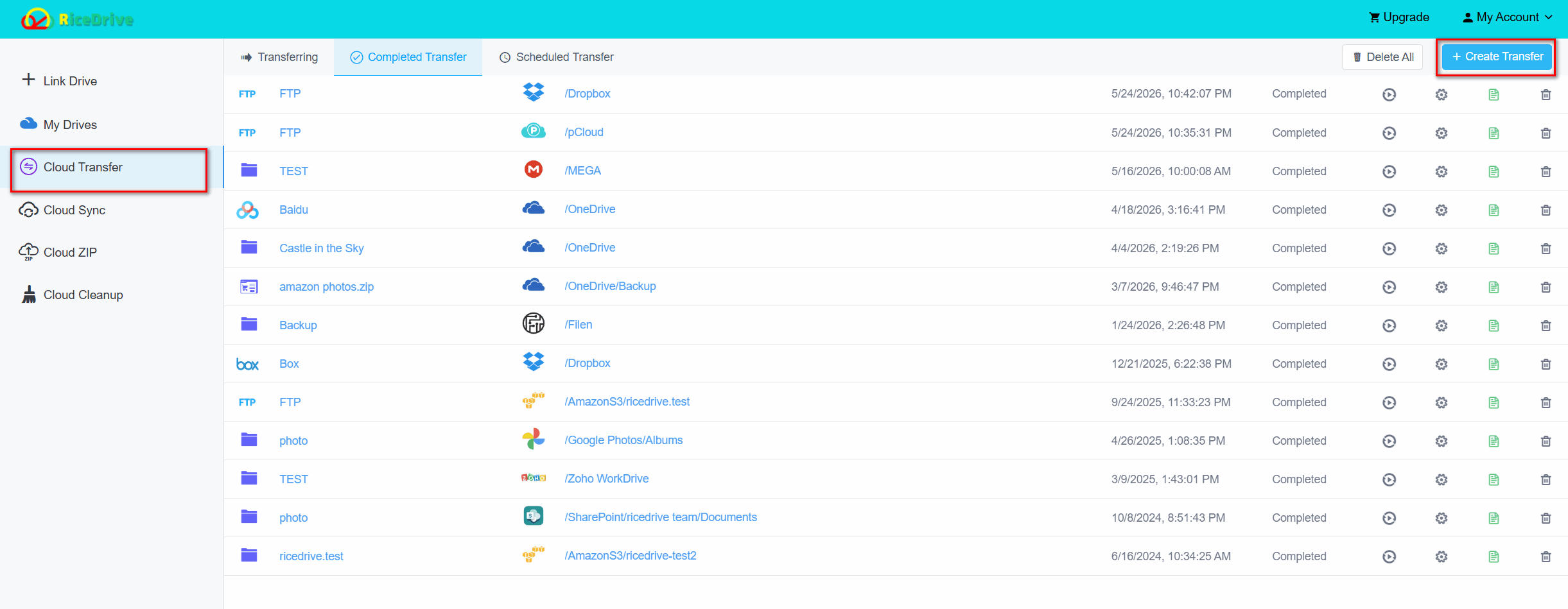 transfer dropbox to box