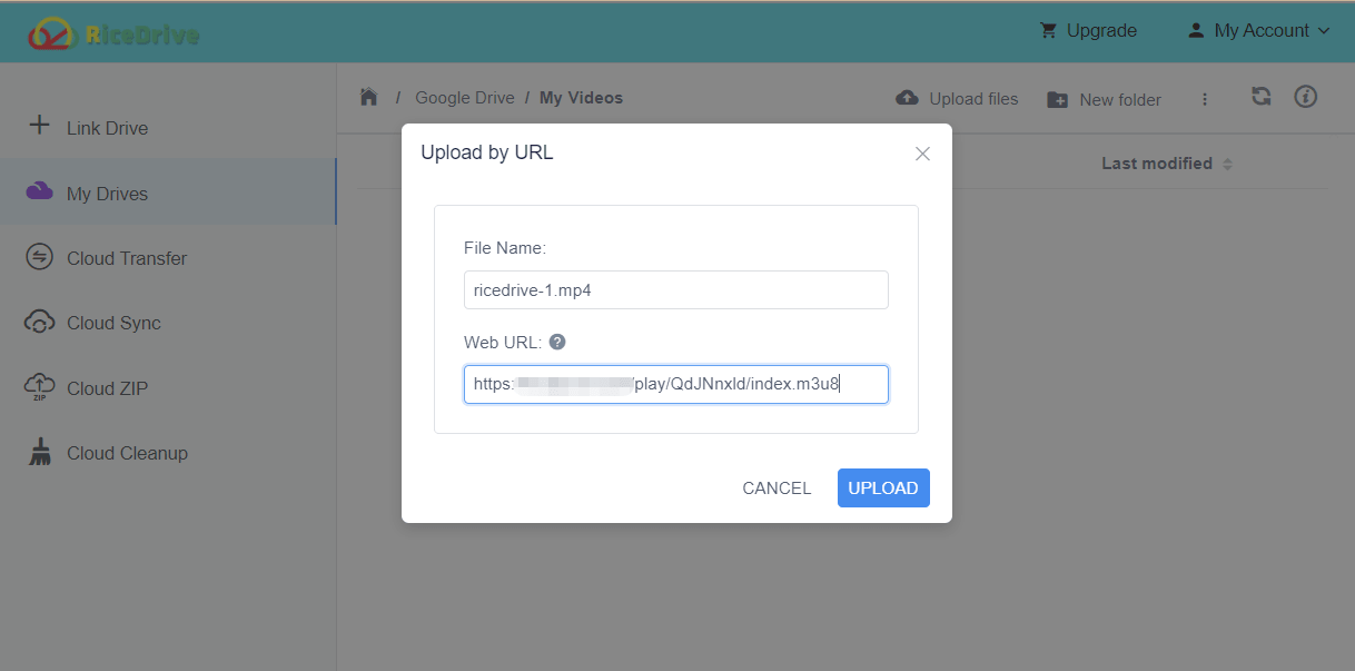 Download m3u8 to Google Drive