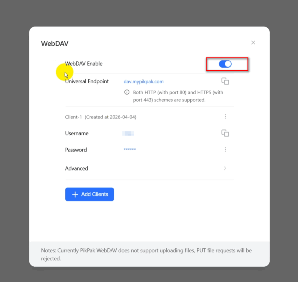 enable WebDA