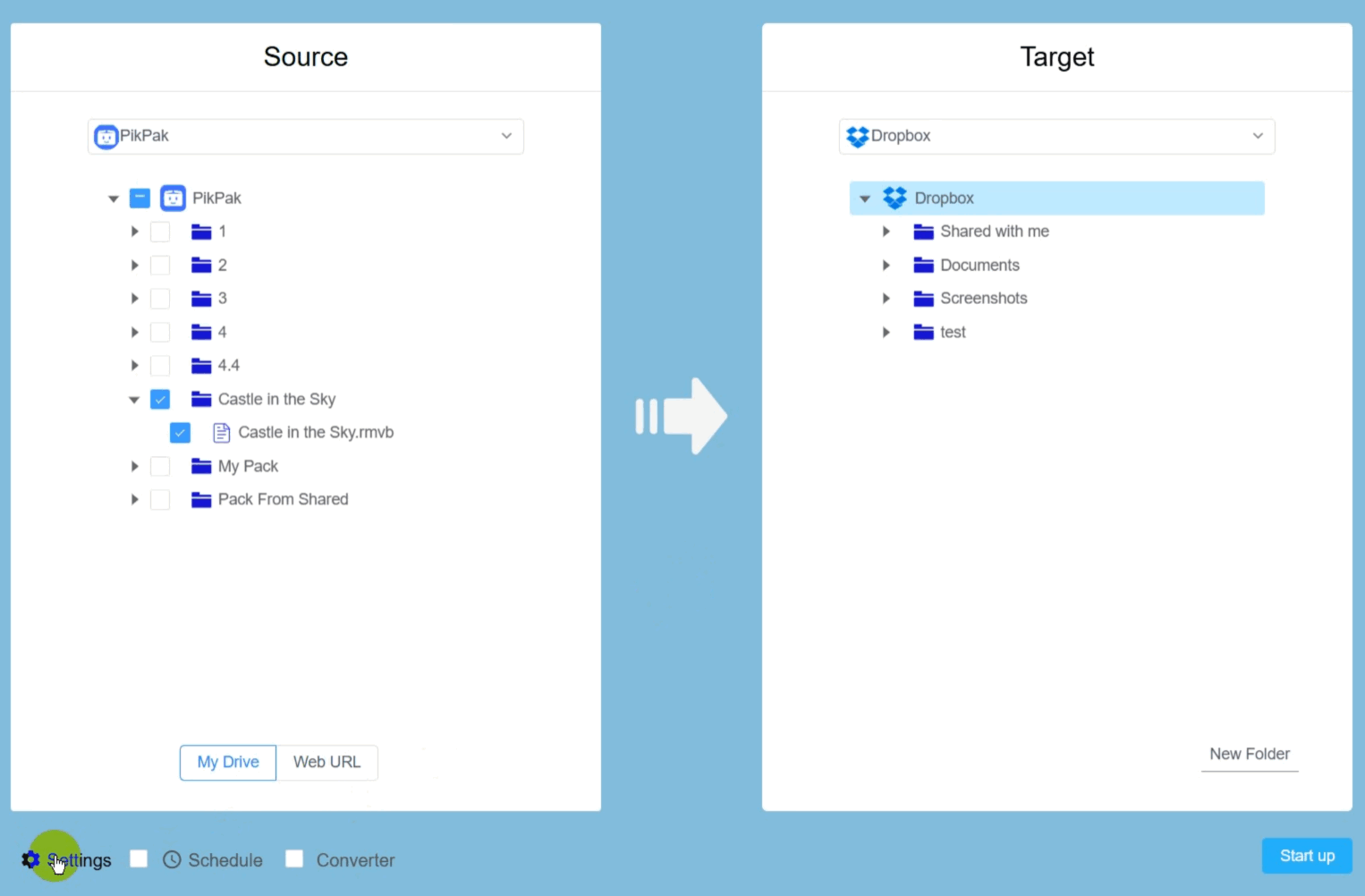 pikpak to dropbox