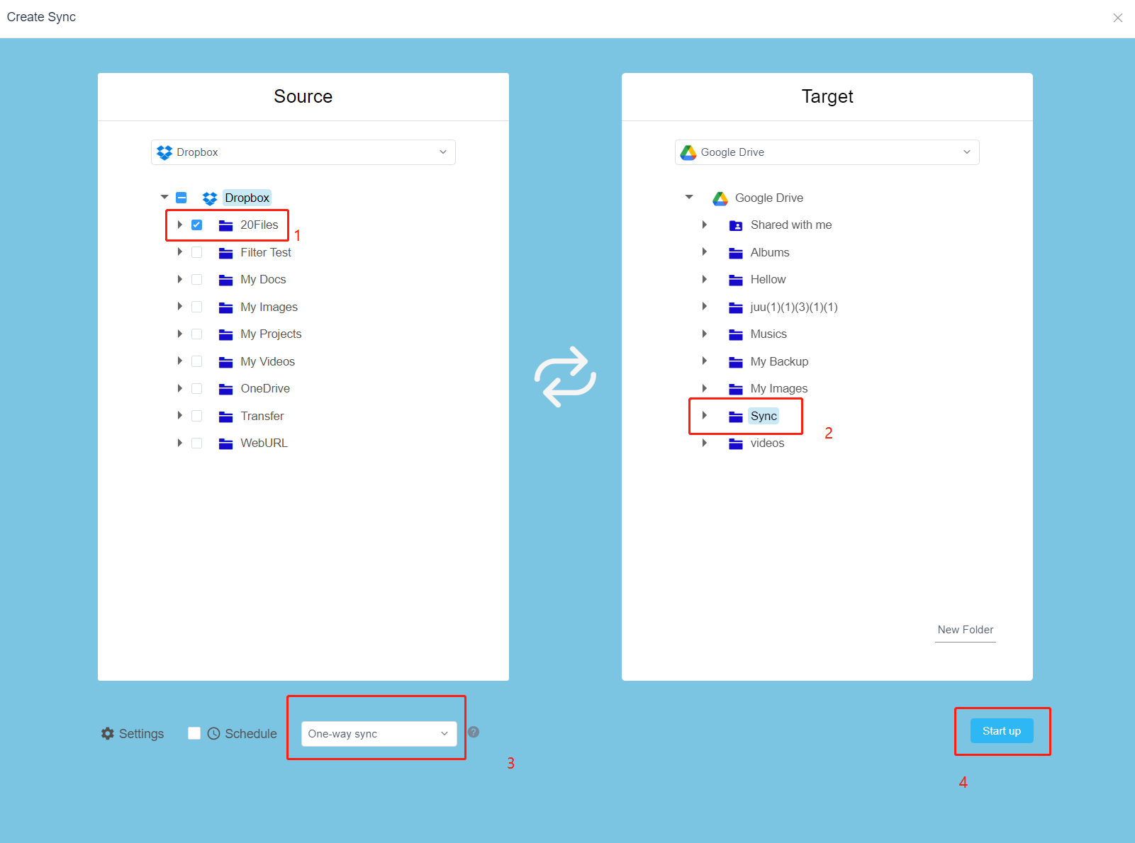Sincronizar o Dropbox com o Google Drive