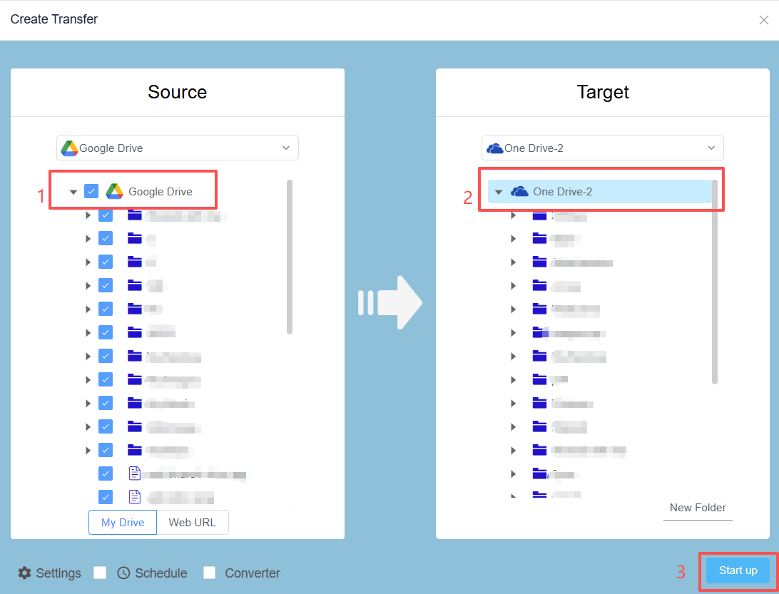 transfer files from Google Drive to OneDrive