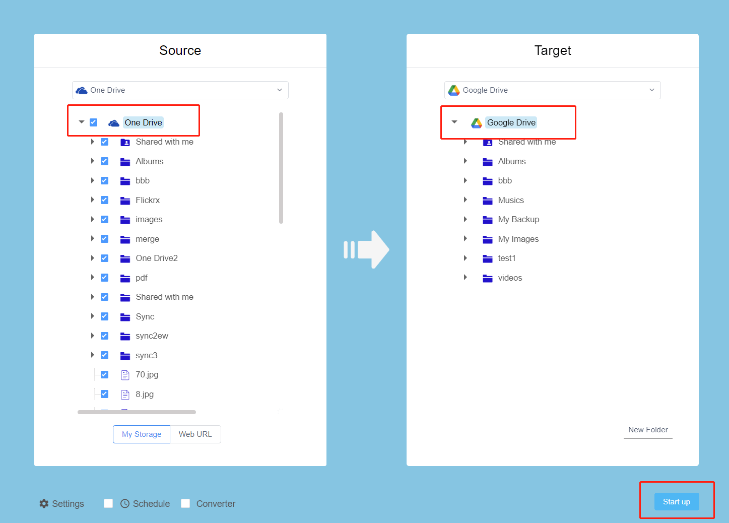 为Onedrive创建Google Drive任务