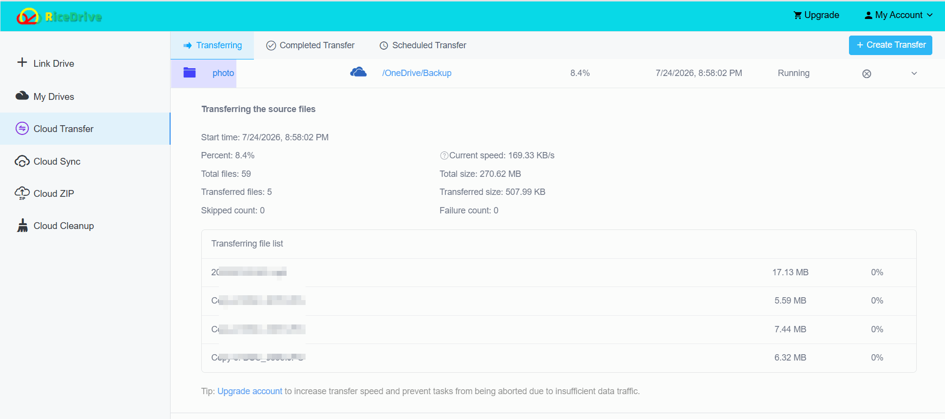 transfer zoho WorkDrive to onedrive