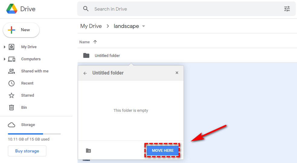 move folders in google drive